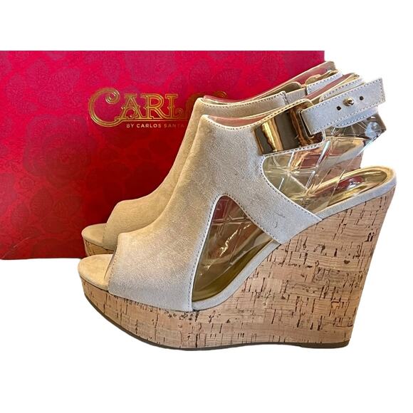 NEW Carlos Santana ESPADRILLE SANDALS Malor Slingback Platform Wedge SHOES 9.5 - Picture 6 of 8